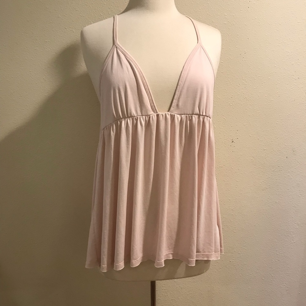 Free People skinny strap cami nude Sz M festival